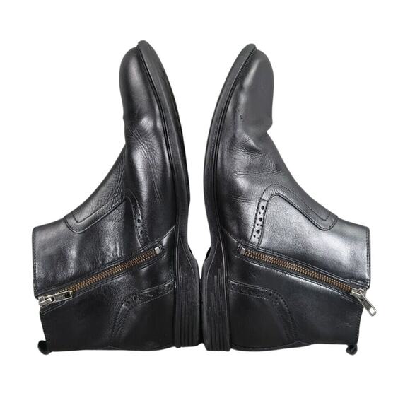 Hush Puppies Shoes Mens 10 Ankle Boots Shepsky Black Leather Zip Dress Classic